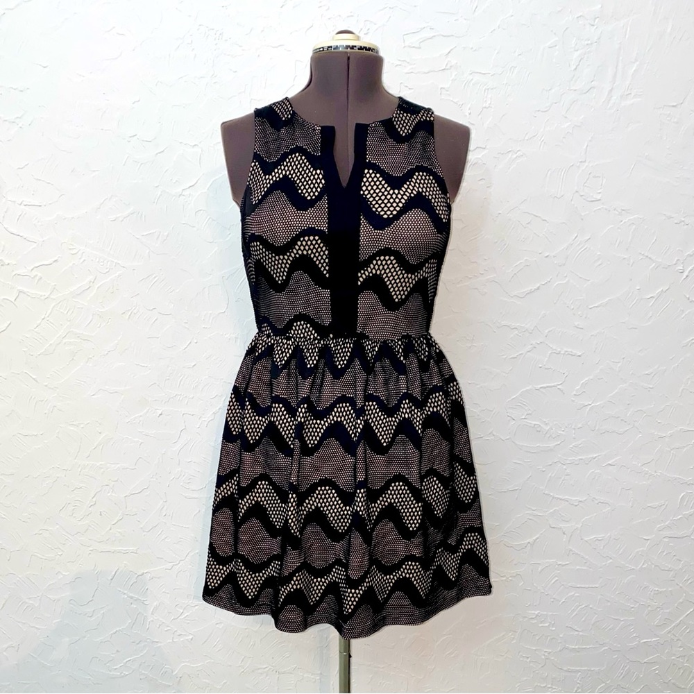 Black & Nude Mini Cocktail Dress